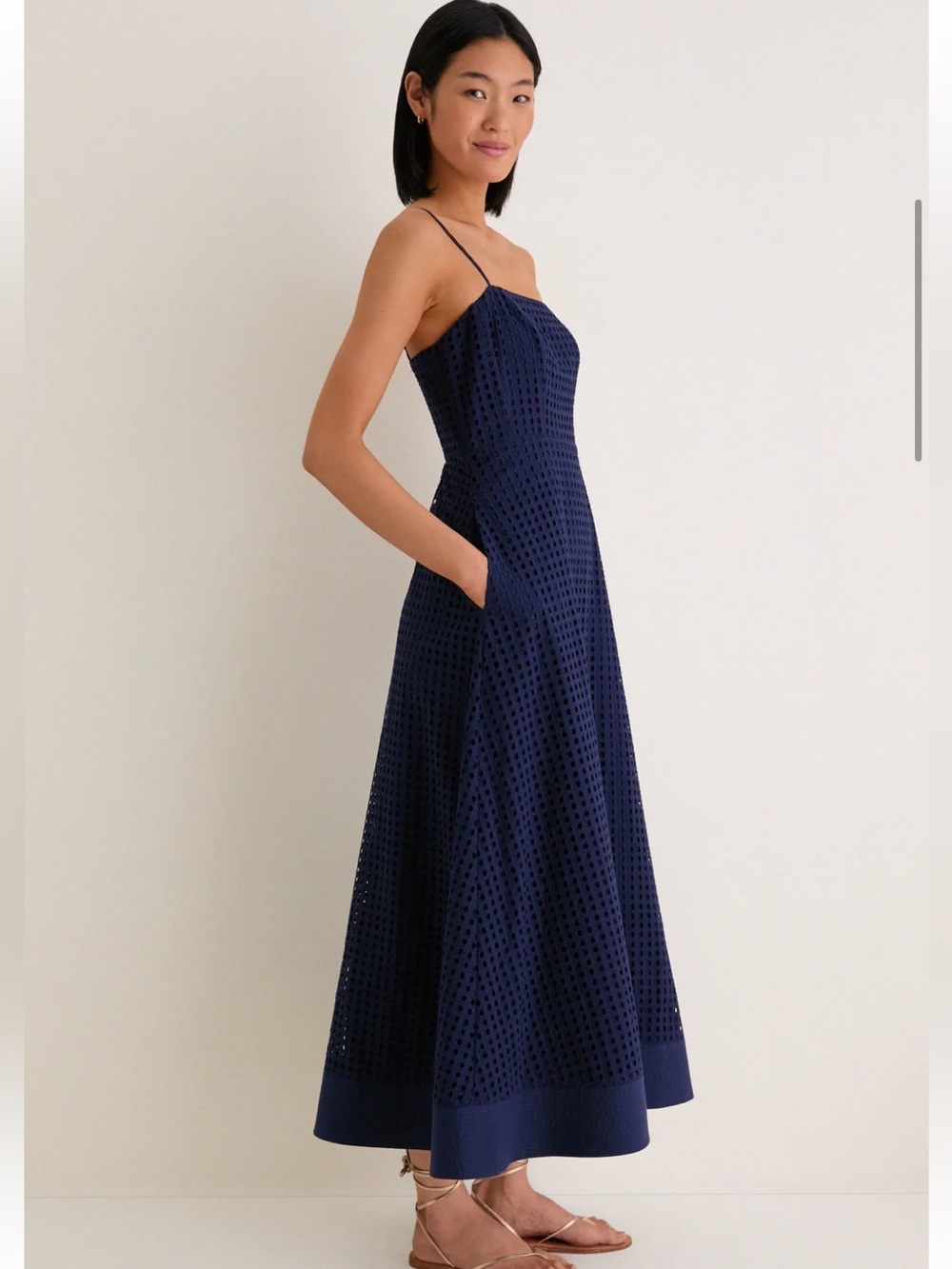 NWOT Tuckernuck Navy Eyelet Rhea Dress S - Picture 4 of 8